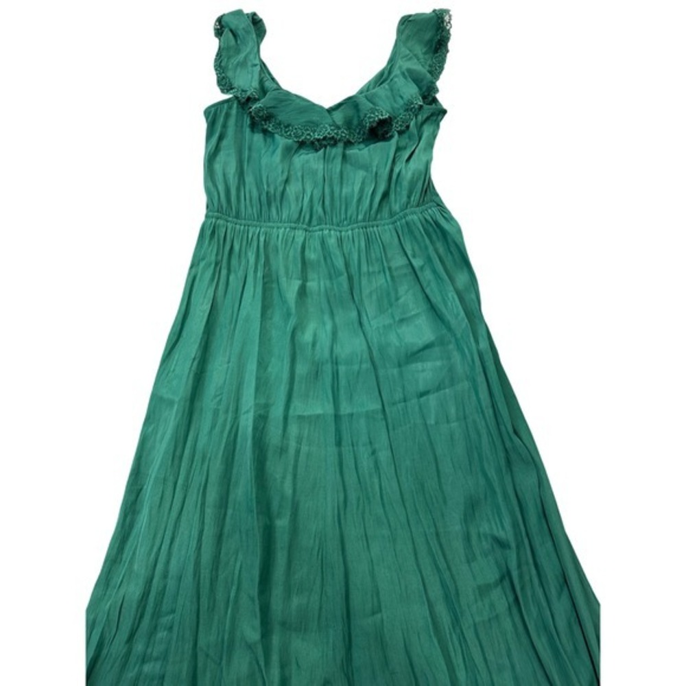 Universal Thread Womens Medium Green Ruffle Lace Trim Sleeveless Maxi Dress NEW - Picture 10 of 11